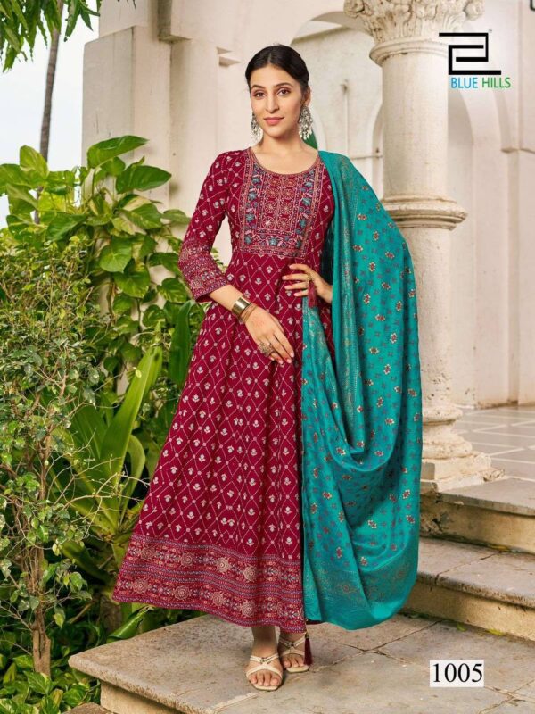 116866 Womens Anarkali Gown With Dhupatta